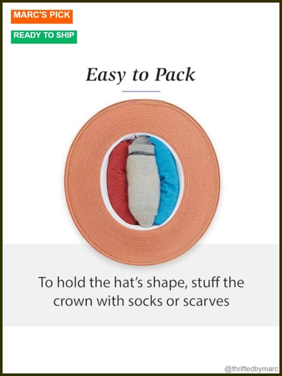 UPF 50+ Wide Brim Packable Fedora Sun Hat main image 6